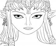 Coloriage Princesse Zelda creee par Shigeru Miyamoto 1986