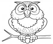 Coloriage hibou automne