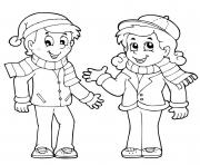 Coloriage couple bien au chaud pour lautomne