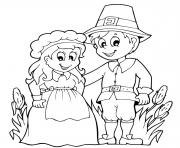 Coloriage couple pour action de grace