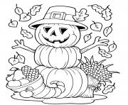 Coloriage bonhomme de citrouille halloween