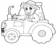 Coloriage tracteur pour action de grace