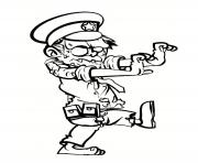 Coloriage zombi policier en service