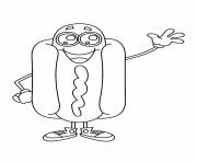 Coloriage hotdog kawaii