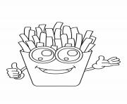 Coloriage frites kawaii