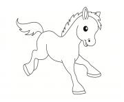 Coloriage poulain bebe poney heureux