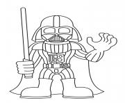 Coloriage Darth Vader avec sabre