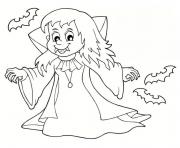 Coloriage fille vampire halloween