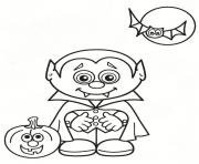 Coloriage vampire halloween citrouille lune