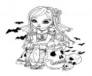 Coloriage fille vampire barbie poupee