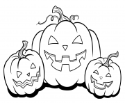 Coloriage halloween citrouille cucurbita pepo subsp