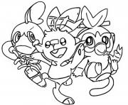 Coloriage pokemon epee et bouclier starters pokemon bouclier et epee