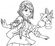 Coloriage pokemon epee et bouclier flambino avec son dresseur