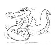 Coloriage Crocodile saut de corde