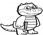 Coloriage crocodile avec lunette etudiant