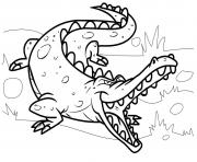 Coloriage crocodile mechant dans son habitat naturel