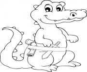 Coloriage crocodile du nil vitesse 35 kmh