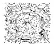 Coloriage zentangle araignee adulte halloween