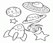 Coloriage espace planetes etoiles soleil lune