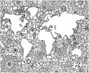 Coloriage planete terre en fleurs