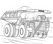 Coloriage caterpillar mining camion