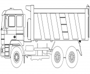 Coloriage dump camion