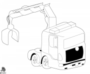 Coloriage camion with crane