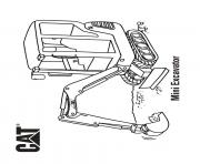 Coloriage mini excavator camion cat