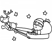 Coloriage pere noel et son reine avec les etoiles