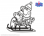 Coloriage noel en famille peppa pig