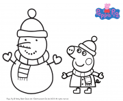 Coloriage peppa pig noel pour hiver