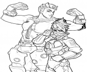 Coloriage overwatch zarya et tracer