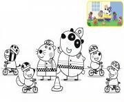 Coloriage Police Peppa Pig Velo