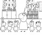 Coloriage retour scolaire de peppa pig