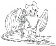 Coloriage hiccup and toothless dragon