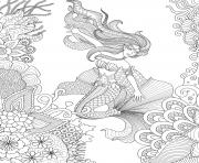 Coloriage Artherapie Sirene pour Adulte