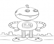 Coloriage cute cartoon robot par Lena London