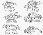 Coloriage robocar police pompier robots