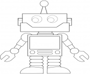 Coloriage cartoon robot