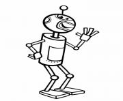 Coloriage robot recycle te salut