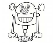 Coloriage robot rigolo avec un grand sourire