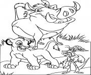 Coloriage pumba simba timon Roi Lion 3