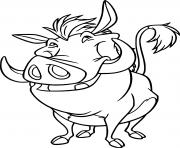 Coloriage pumba un phacochere monsieur porc