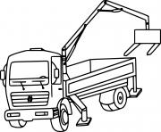 Coloriage camion grue appareil de levage