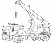 Coloriage camion grue construction