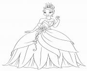 Coloriage Princesse Tiana du film Disney La Princesse et la Grenouille 2009