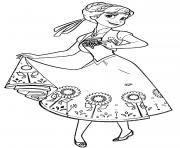 Coloriage princesse anna d arendelle disney 2013