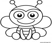 Coloriage souriante et belle abeille maternelle