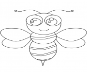 Coloriage abeille kawaii