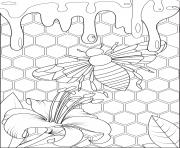 Coloriage abeille production de miel habitat